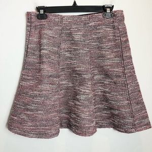 LOFT Pink and White A-Line Skirt